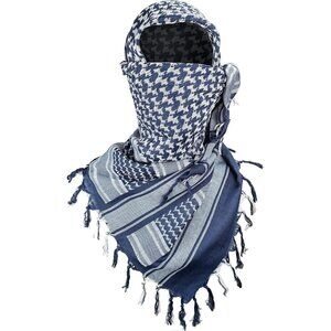 Men's Blue Military Shemagh Tactical Desert Cotton Keffiyeh Scarf Wrap